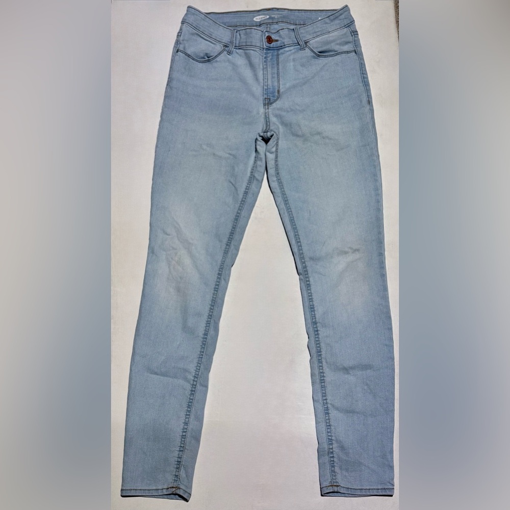 Old Navy Super Skinny Mid Rise Size-8 Light Blue Women's Straight Leg Jeans